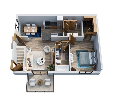 Floor plan for 1 bed, 1 bath, 850 sqft